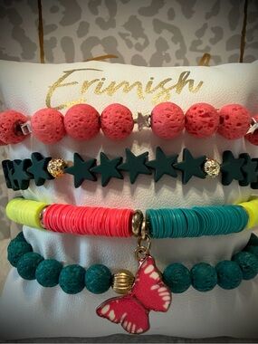 New ERIMISH Bracelets 4 Pc- Coral - Custom Regular, Kids or Extended Size